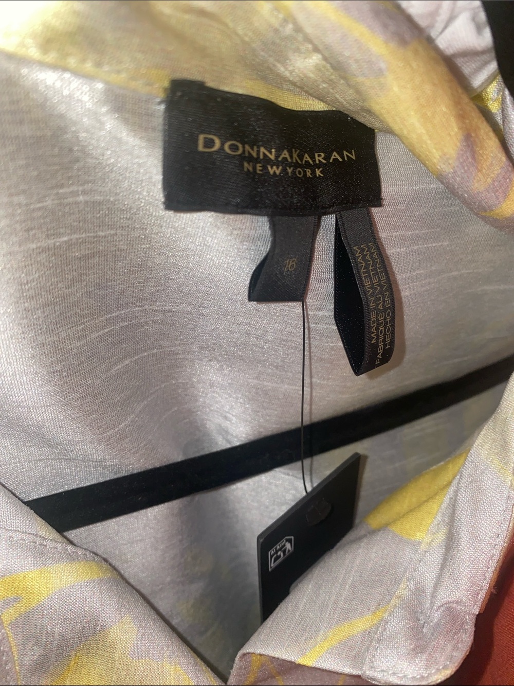 Donna Karan NWT Yellow and Light Gray Sleeveless Midi Shirt Dress - Picture 7 of 7